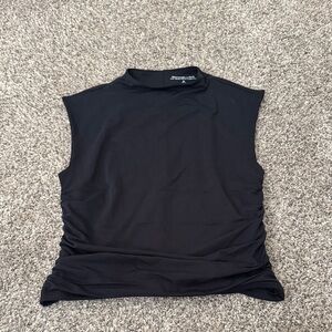Abercrombie & Fitch Black Sleeveless Mock Neck Tank